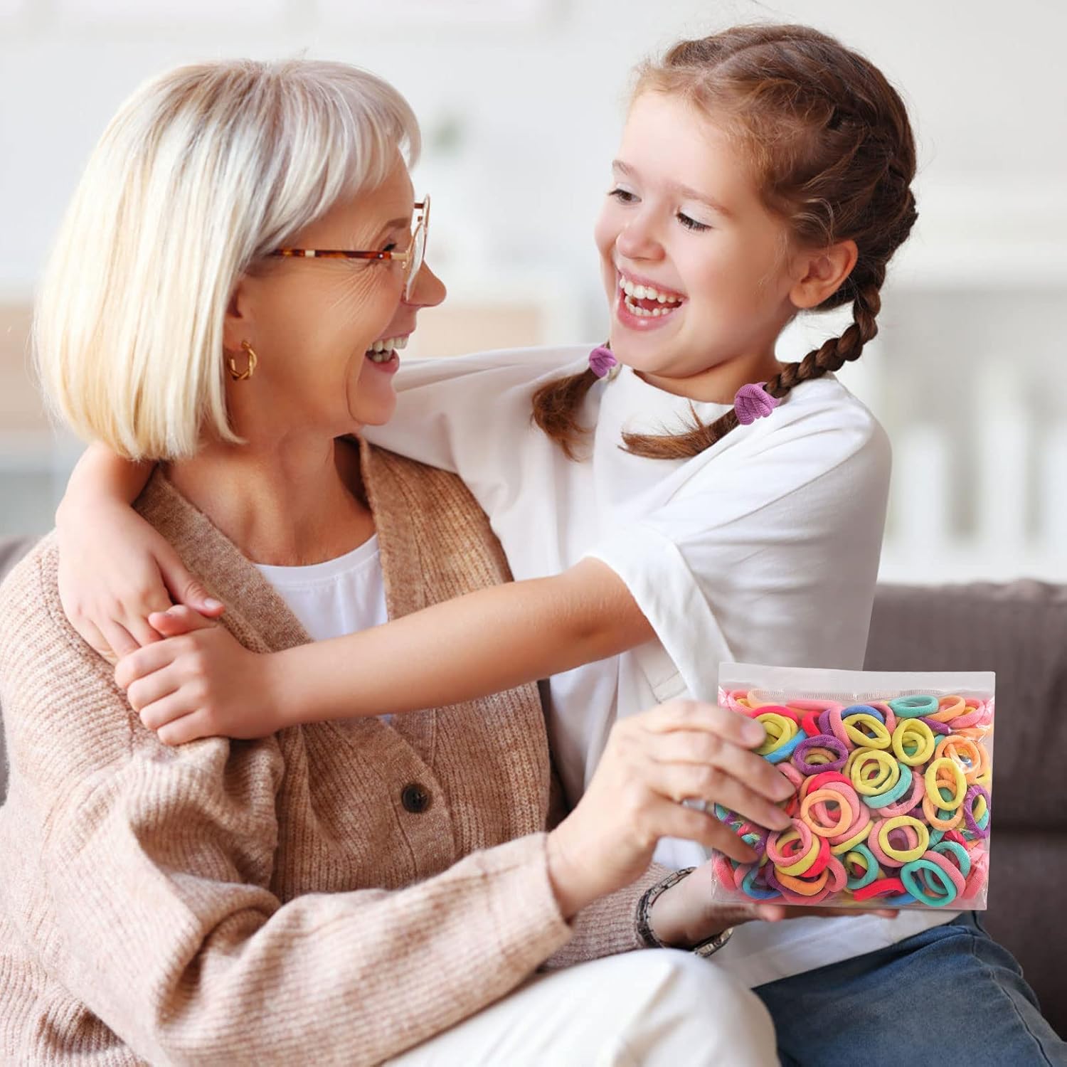 200PCS Baby Toddler Hair Ties, Multicolor Hair Ties, No Crease Hair Elastics Small Ponytail Holders Hair Ties for Kids Girls : Baby