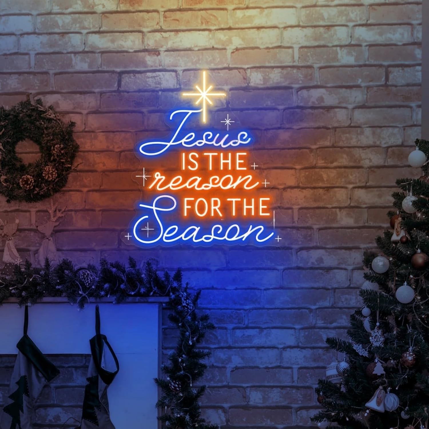 Jesus Is The Reason For The Season Neon Sign, Christmas Home Wall Decor, Merry Christmas Led Light, Coquette Sign Perfect for Kids' Bedrooms, Holiday Parties, Bars, and Clubs, Holiday Sign, Xmas Decor
