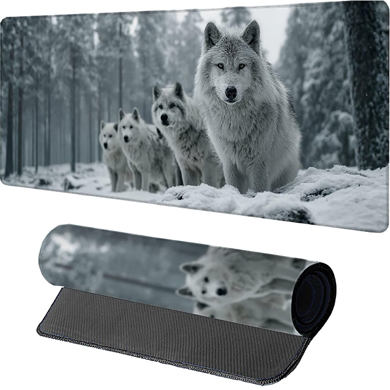 Podkładka pod mysz 1200x600x3mm drzewo, podkładka pod mysz XXL do gier wilk, duża podkładka pod mysz z gumową podstawą, akcesoria biurowe do gier, wysoka precyzja i szybkość, pod biurko, dla graczy