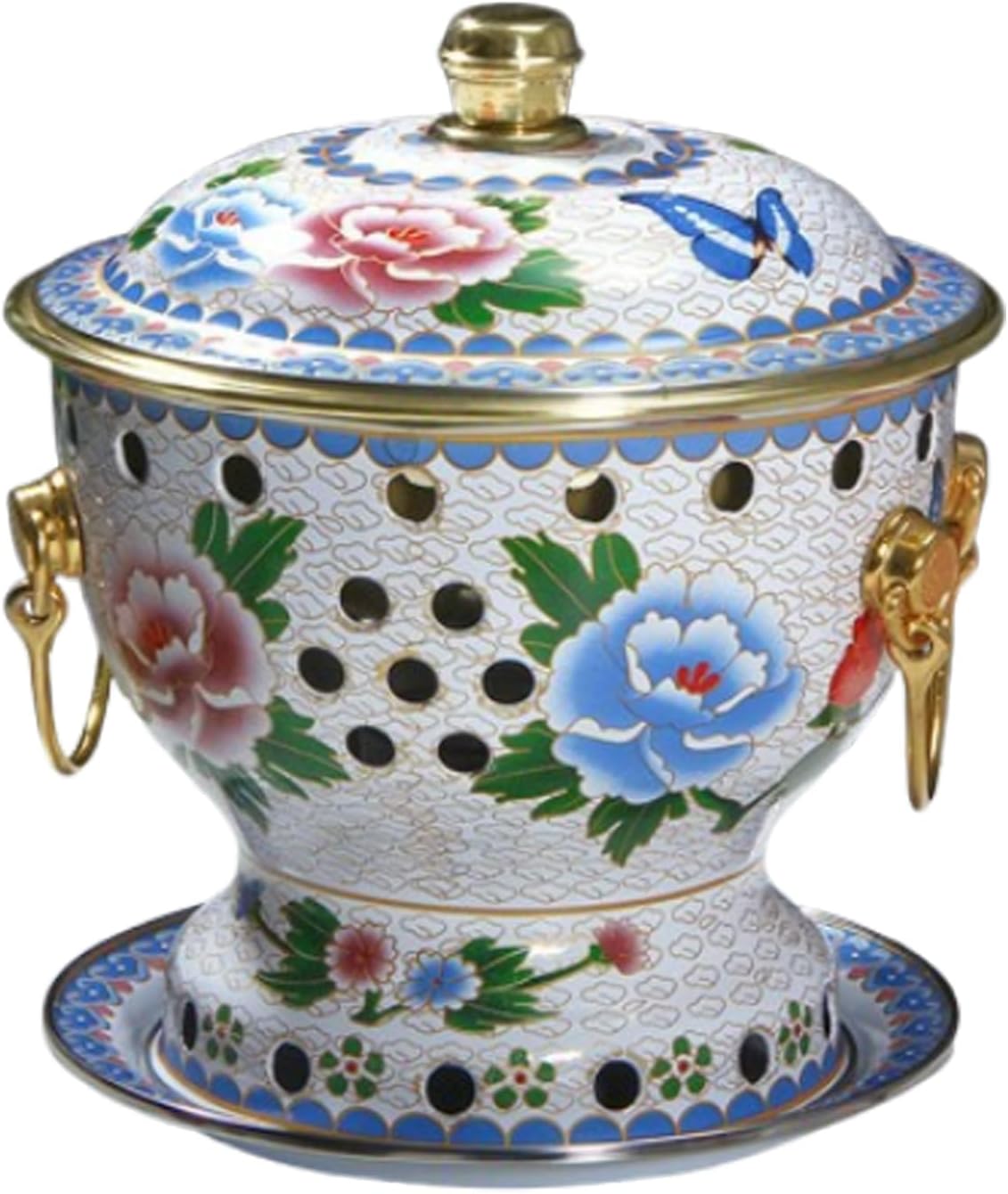 Hot Pot Single Cloisonne Copper Hot Pot, Old Beijing Alcohol Small Hot Pot Household Old-Fashioned Shabu Handmade Copper Pot Non-Stick,B