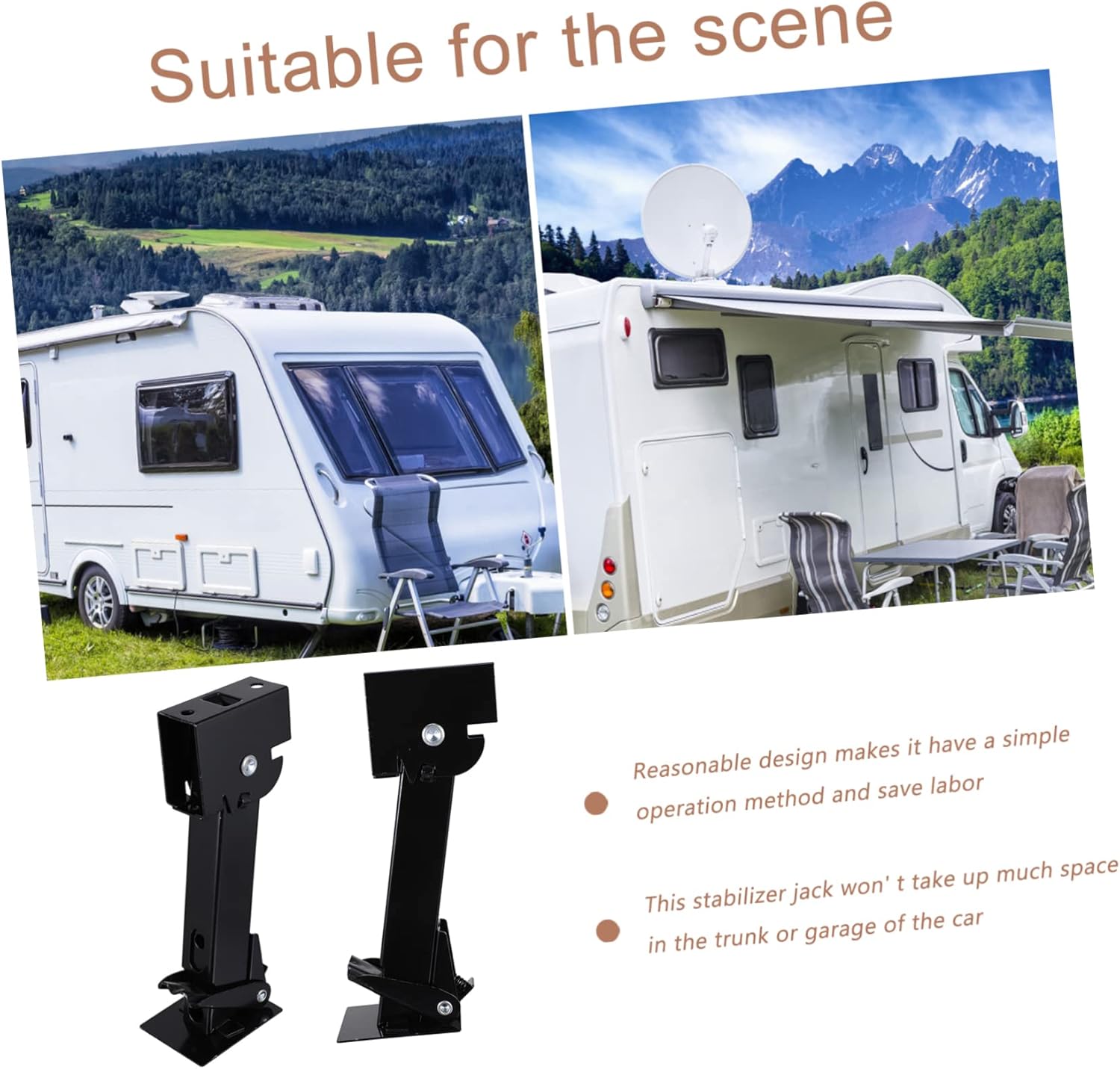 Unomor 2Pcs Heavy Duty Trailer Stabilizer Jack Support Stand for Repair Accessories Load Bearing Vehicle Maintenance Tool