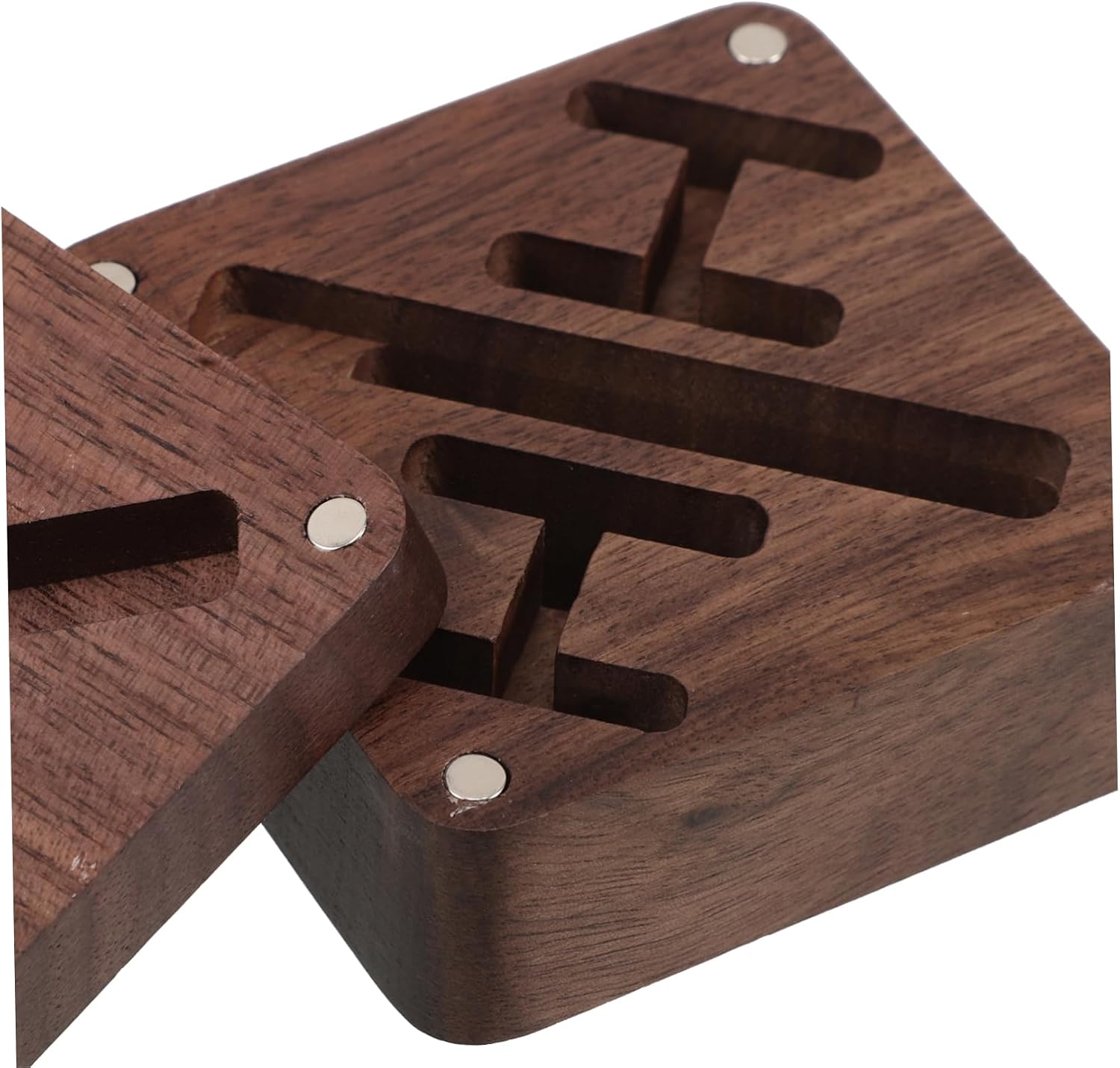Wood Cufflinks and Tie Clip Display Box Elegant Walnut Jewelry Organizer for Men Versatile Storage for Cufflinks Rings and Earrings Travel Accessory image 3
