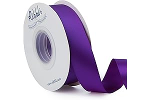 Ribbli Purple Satin Ribbon - Double Faced, 1 Inch x 25 Yards...
