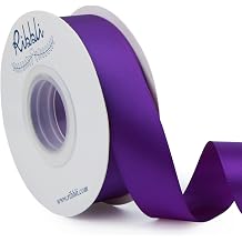 Ribbli Purple Double Faced Satin Ribbon,1 x Continuous 25 Yards,Use for Craft Bows Bouquet, Gift Wrapping, Wedding Decoration, Floral Arrangement