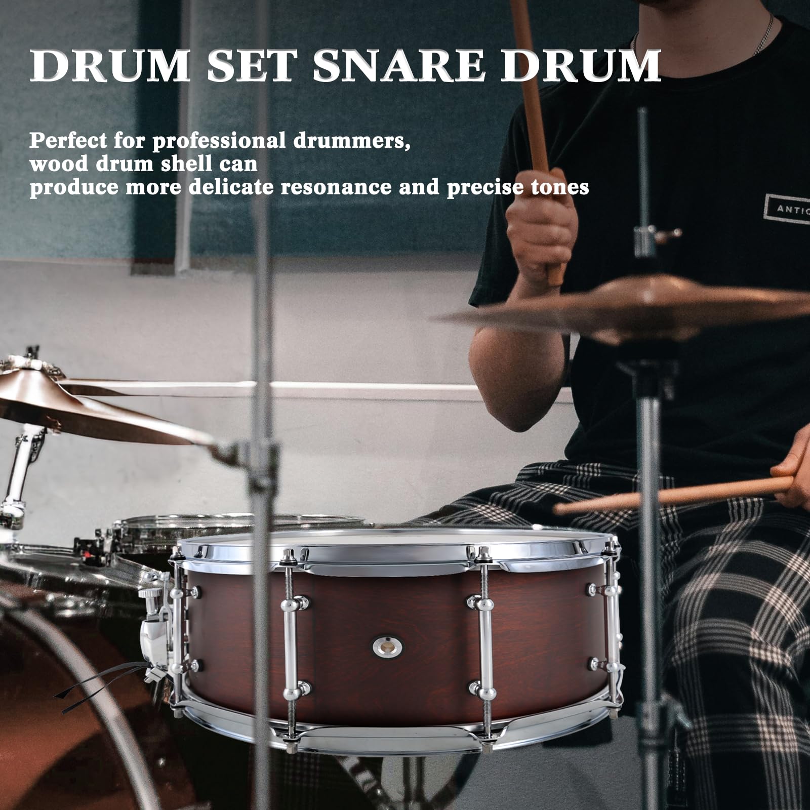 Amazon.com: EASTROCK Snare Drum 14 X 6.5 英吋(約40.6 x 16.5 公分