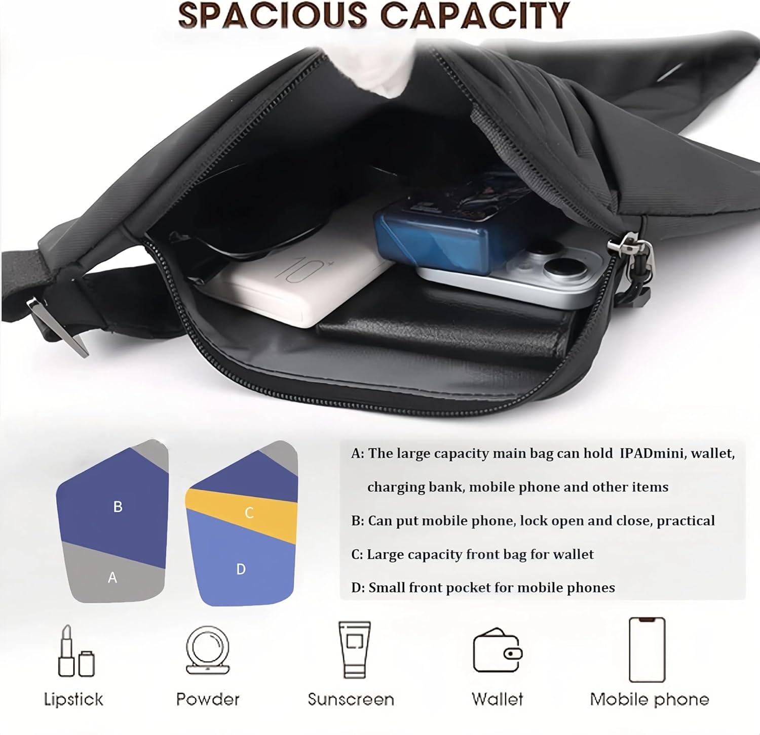 Travel Bag for Women, New Safe Slim Sling Travel Purses Crossbody, Personal Flex Bag for Men&Women - Image 3