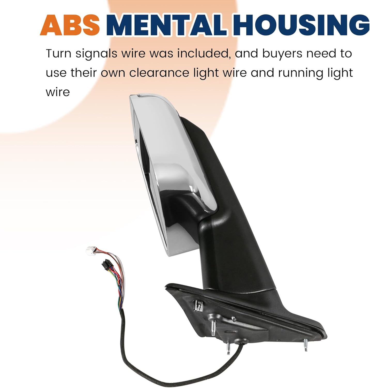 Pair Chrome Power Heated Towing Mirrors Compatible for 2009-2018 Dodge Ram 1500/2010-2018 Dodge Ram 2500 3500 LED Turn Signal Light