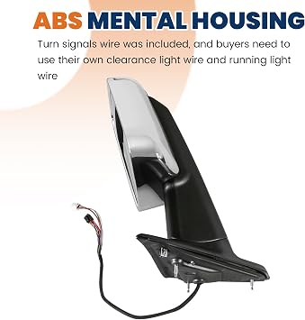 KUIPERAUTO Pair Chrome Power Heated Towing Mirrors Compatible for 2009-2018 Dodge Ram 1500/2010-2018 Dodge Ram 2500 3500 LED Turn Signal White DRL