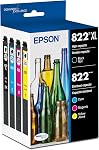 EPSON 822 DURABrite Ultra Ink High Capacity Black & Standard Color Cartridge Combo Pack (T822XL-BCS) Works with Workforce Pro WF-3820,3823, 4820, 4830, 4833, 4834