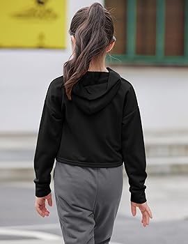 Sweat à Capuche Long Fille Arshiner - Manches Longues, Coton/polyester, Pour 5-14 Ans (automne/hiver)