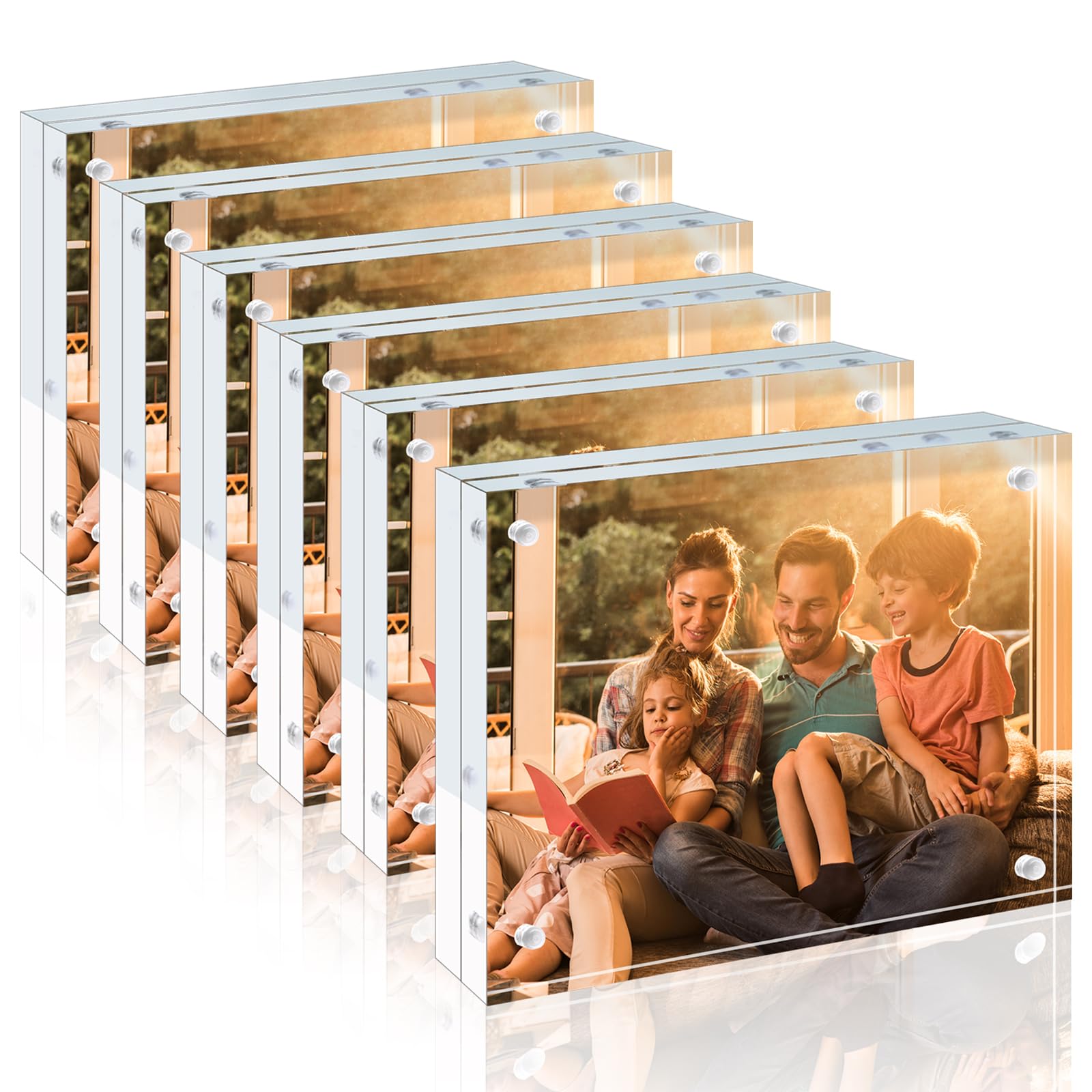 Cadre photo magnétique acrylique double face 9x13 cm lot de 6 Egofine