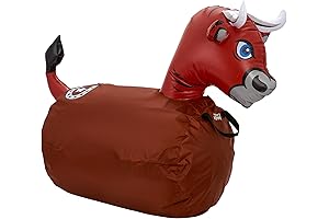 WADDLE Hip Hoppers Inflatable Hopping Brown Bull Bouncer for Ages 5 and...
