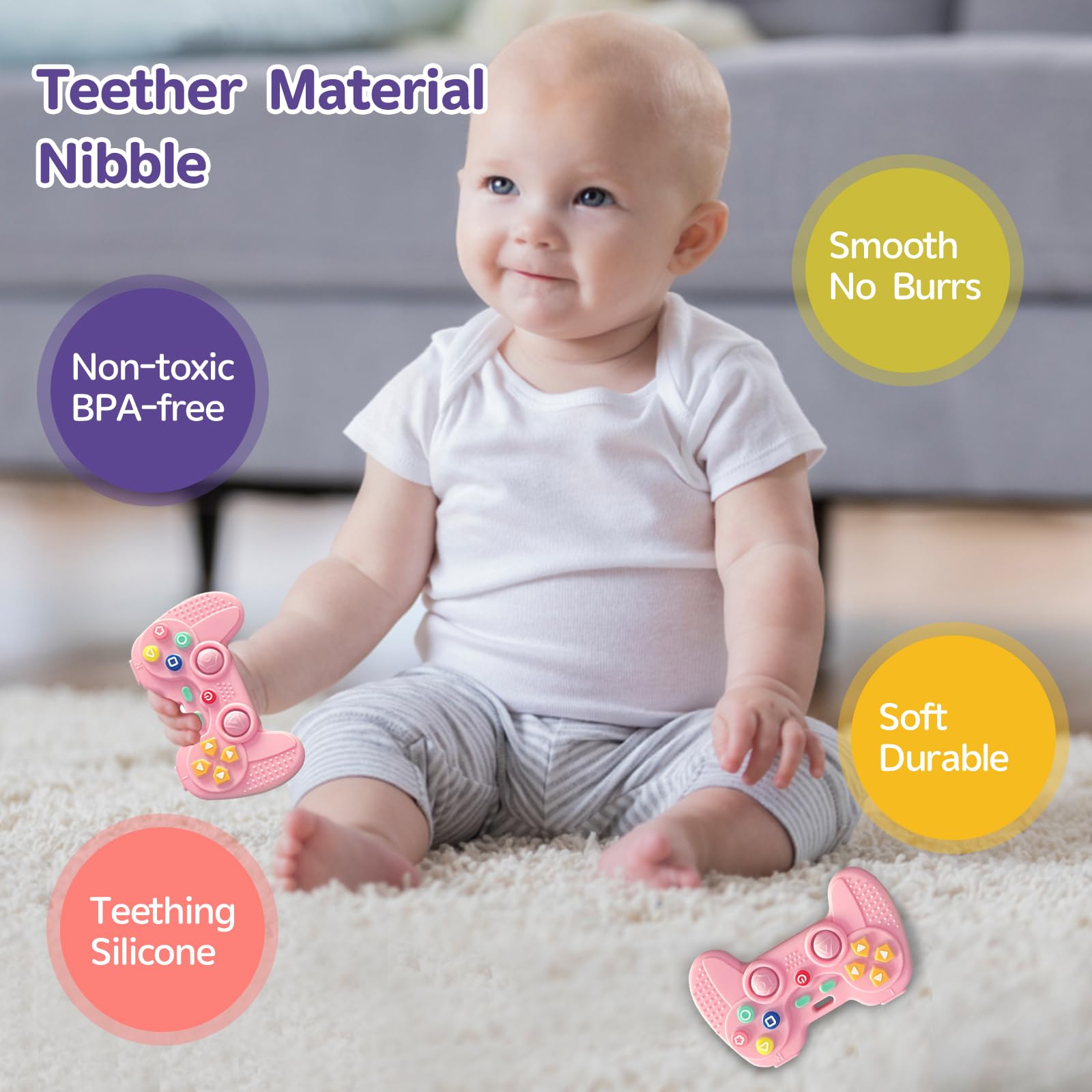 Silicone Teething Toys for Babies 0-6 Months, Teethers for Babies 6-12 Months - Image 3