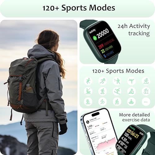 Miniatura 5 de Reloj inteligente para Android/Samsung/iPhone, rastreador de actividad física con IP68 impermeable para hombres, mujeres y niños, reloj inteligente