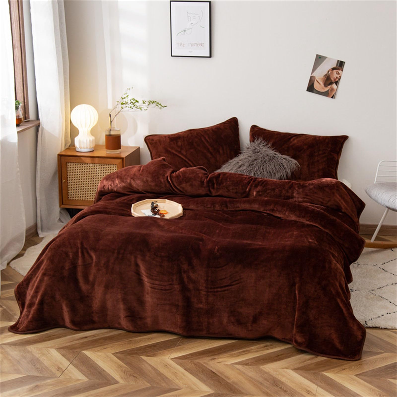 Chickw11 Coperta In Flanella Morbida Microfibra – Viola Scuro, 150x200 Cm, Per Divano, Letto, Campeggio - 4