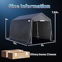 Vista 5 de Advance Outdoor 10x10 pies Toldo portátil para patio al aire libre, cobertizo de almacenamiento resistente con 2 puertas enrollables con cierre