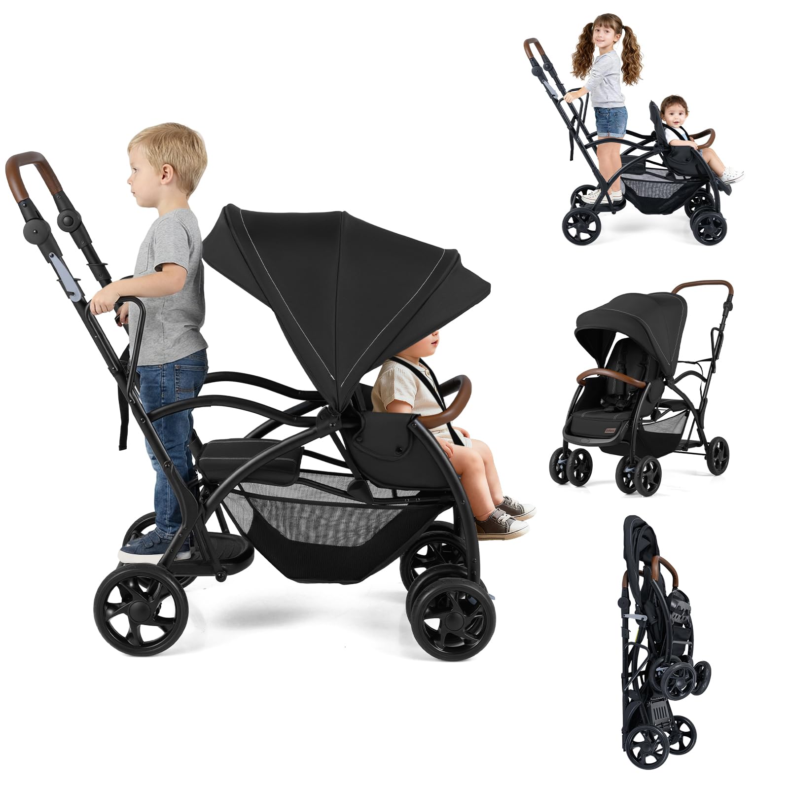 INFANS Sit-and-Stand Double Stroller