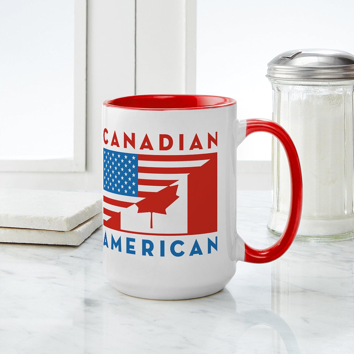 CafePress Canadian American Mugs 15 oz (444 ml) Ceramic Coffee Mug