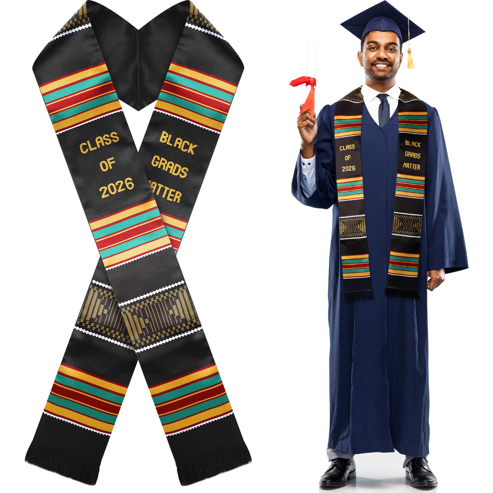 Amazon.com: Berlune Class of 2026 Kente Stole African American