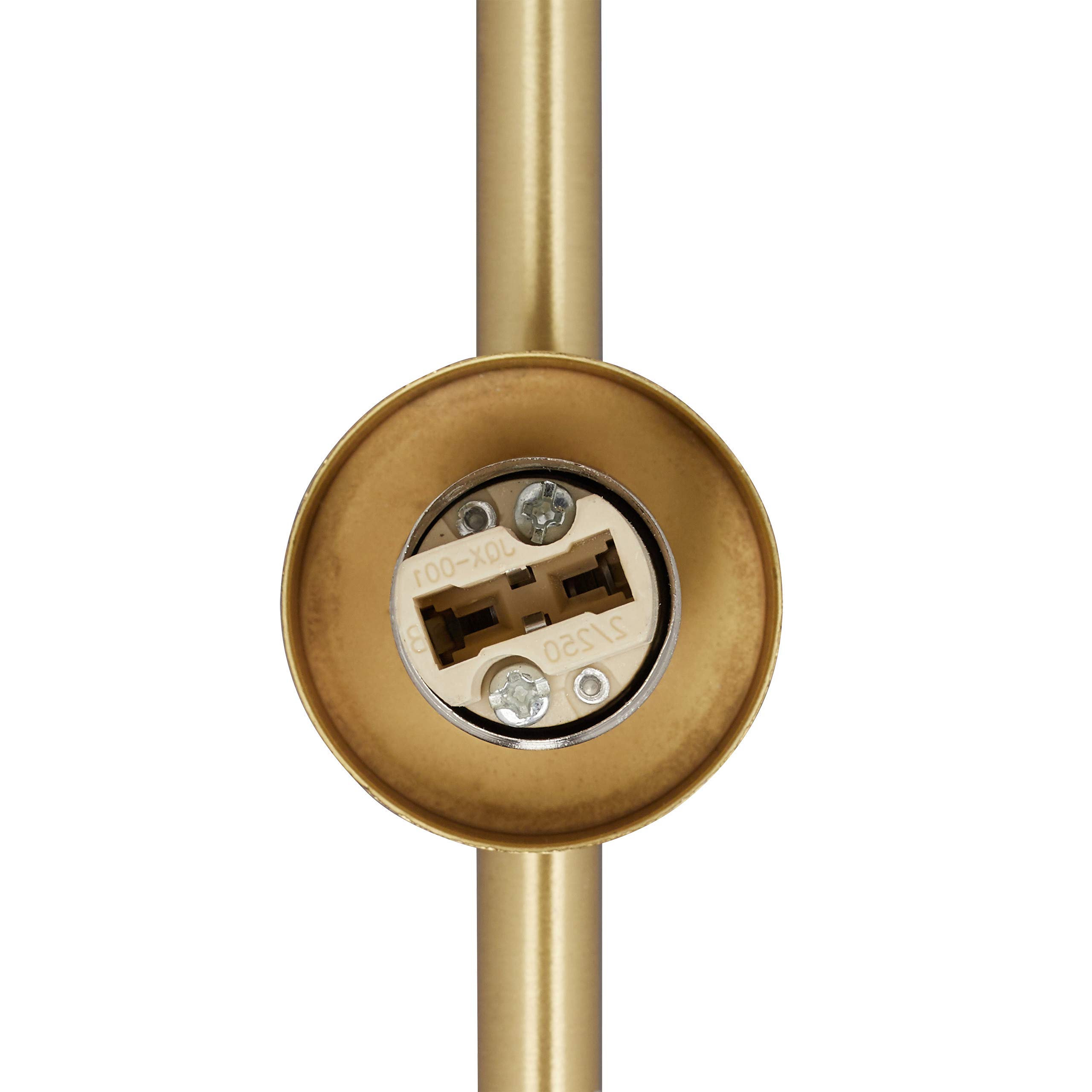 Relaxdays Lampadario GLOBI, 3 Luci, Attacco G9, Paralumi a Sfera in Vetro Opalino, Design Modernariato, 24,5x36 cm, oro