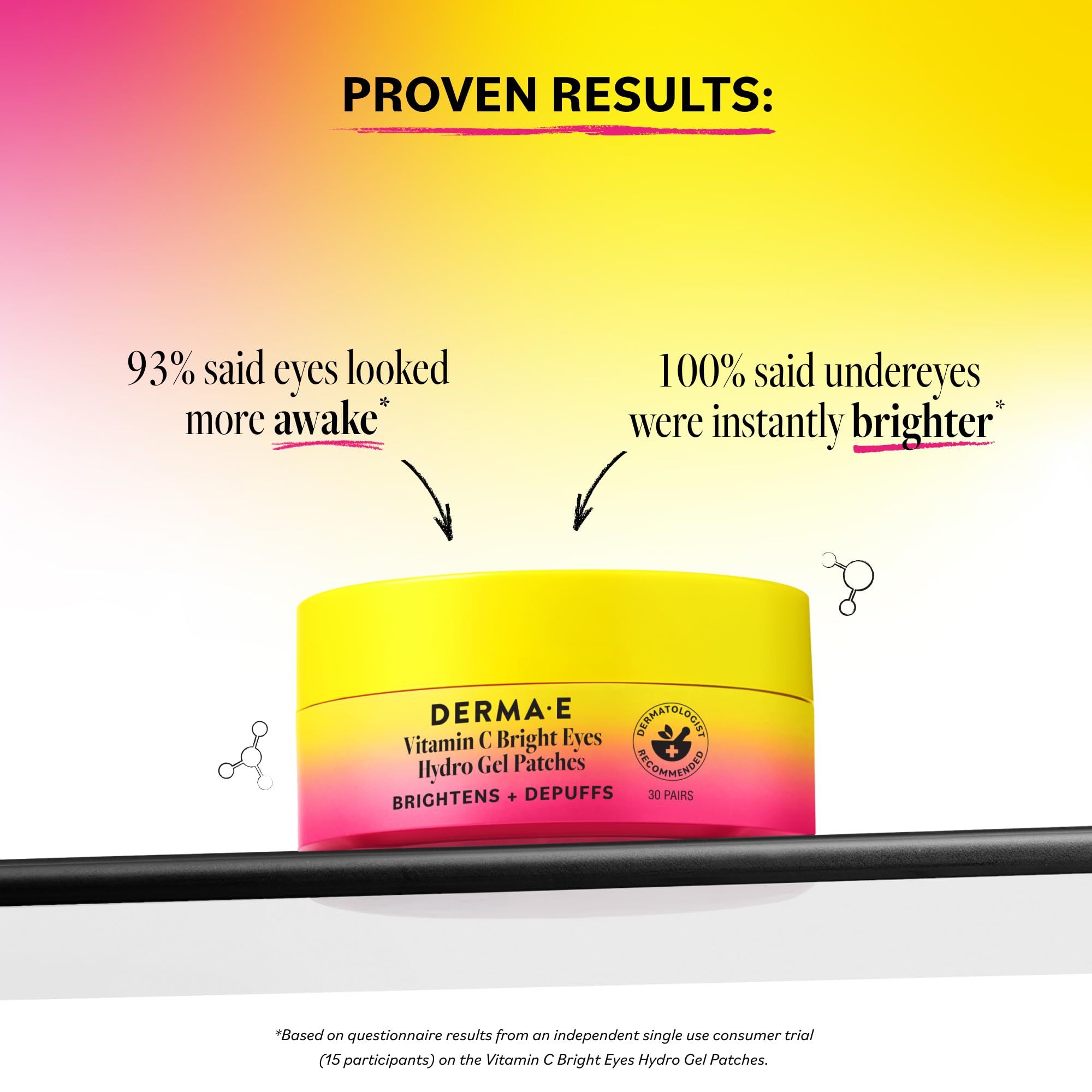 DERMA E Vitamin C Bright Eyes Hydro Gel Under Eye Patches
