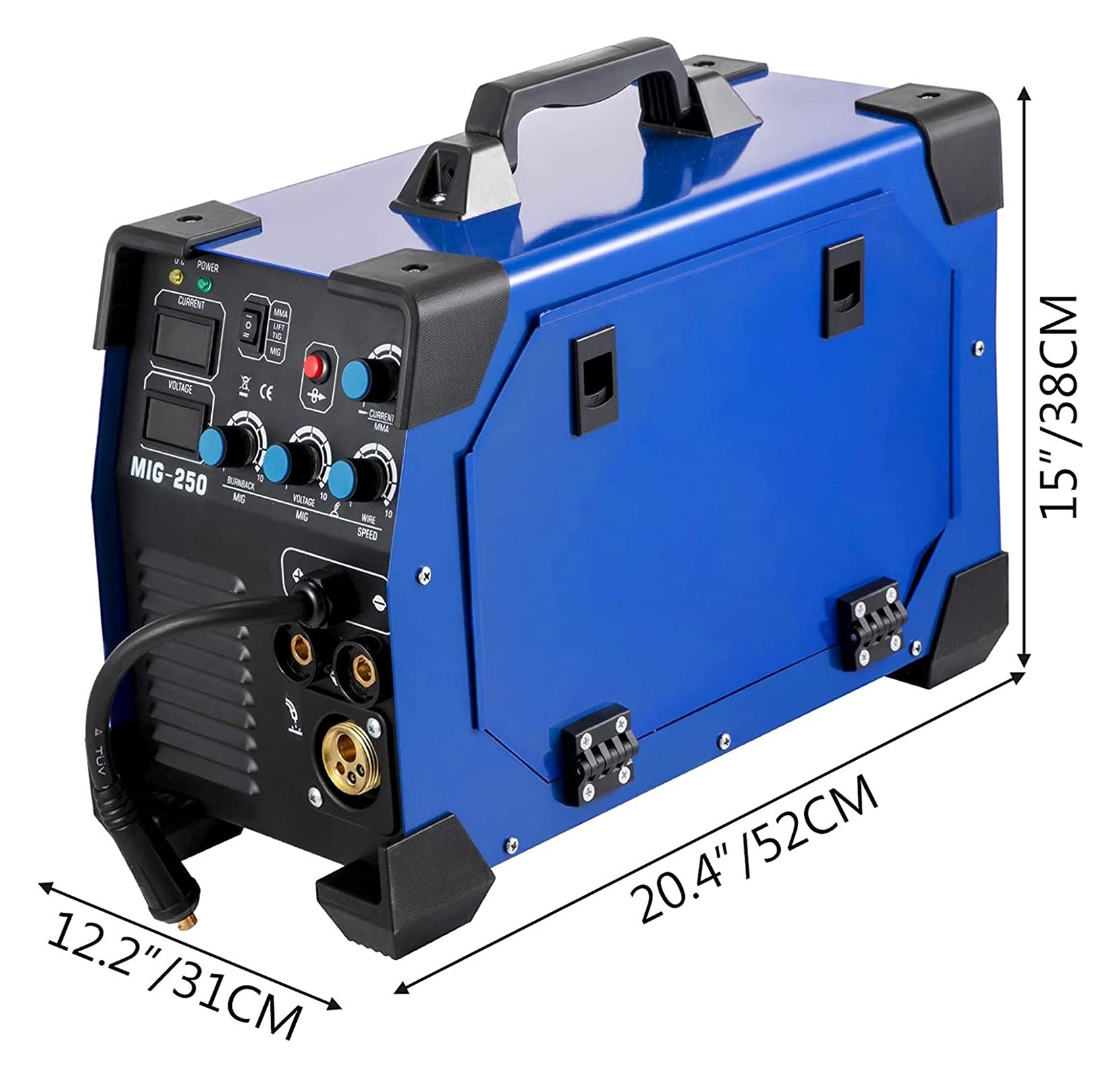 Spawarka, Spawacz 250 AMP MIG TIG ARC Spawacz 3 w 1 Spawarka spawalnicza TIG Lift Arc MMA Stick IGBT DC Inverter,Ochrona Bezpieczeństwa