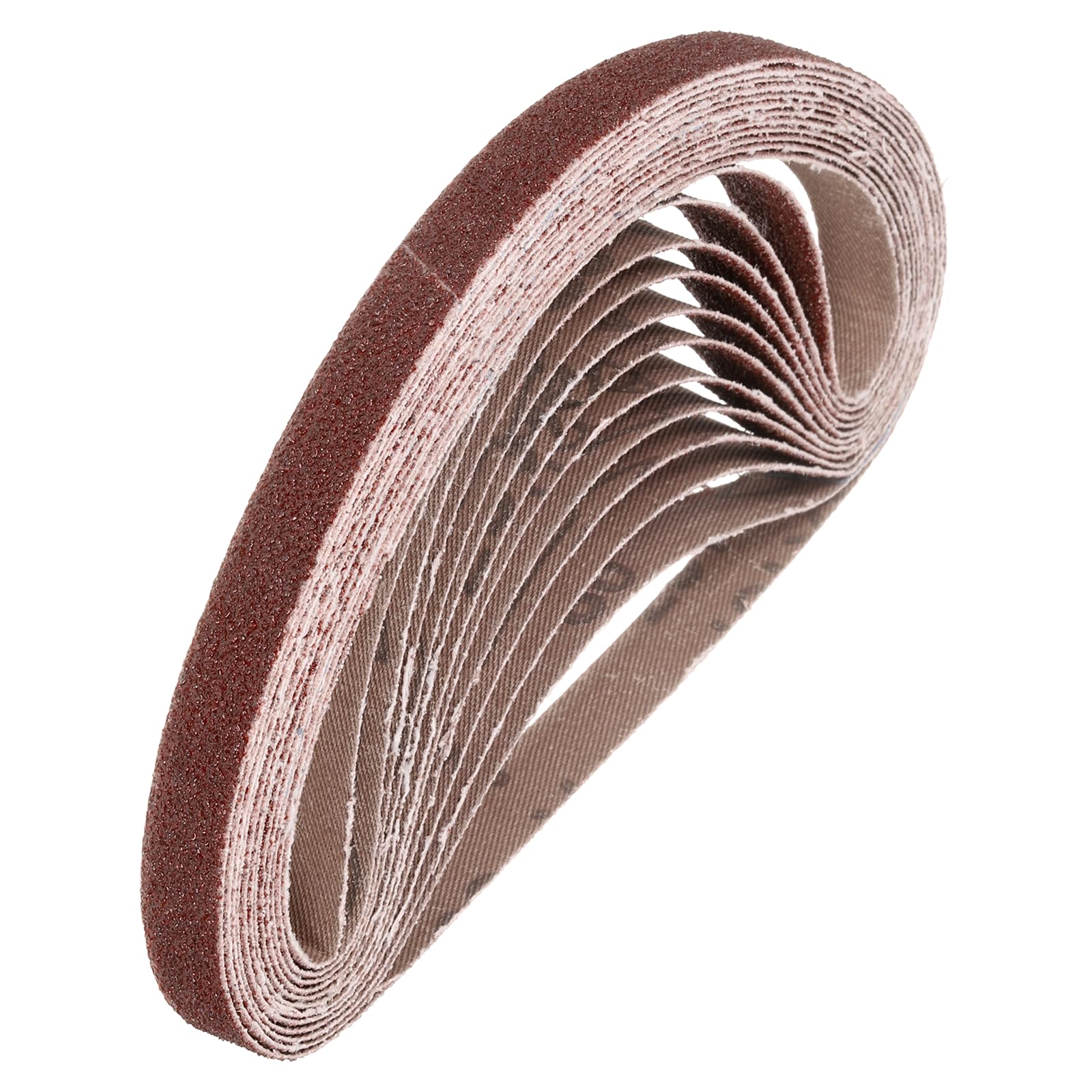 sourcing map 20mm x 520mm Sanding Belts, 10 Pcs 60 Grit Aluminum Oxide Abrasive Belt Sander File Belt for Woodworking, Metal Polishing, Knife Sharpener — image 1