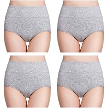 wirarpa Womens Cotton Underwear High Waisted Ladies Panties Full Coverage Briefs 4 Pack Regular & Plus Size