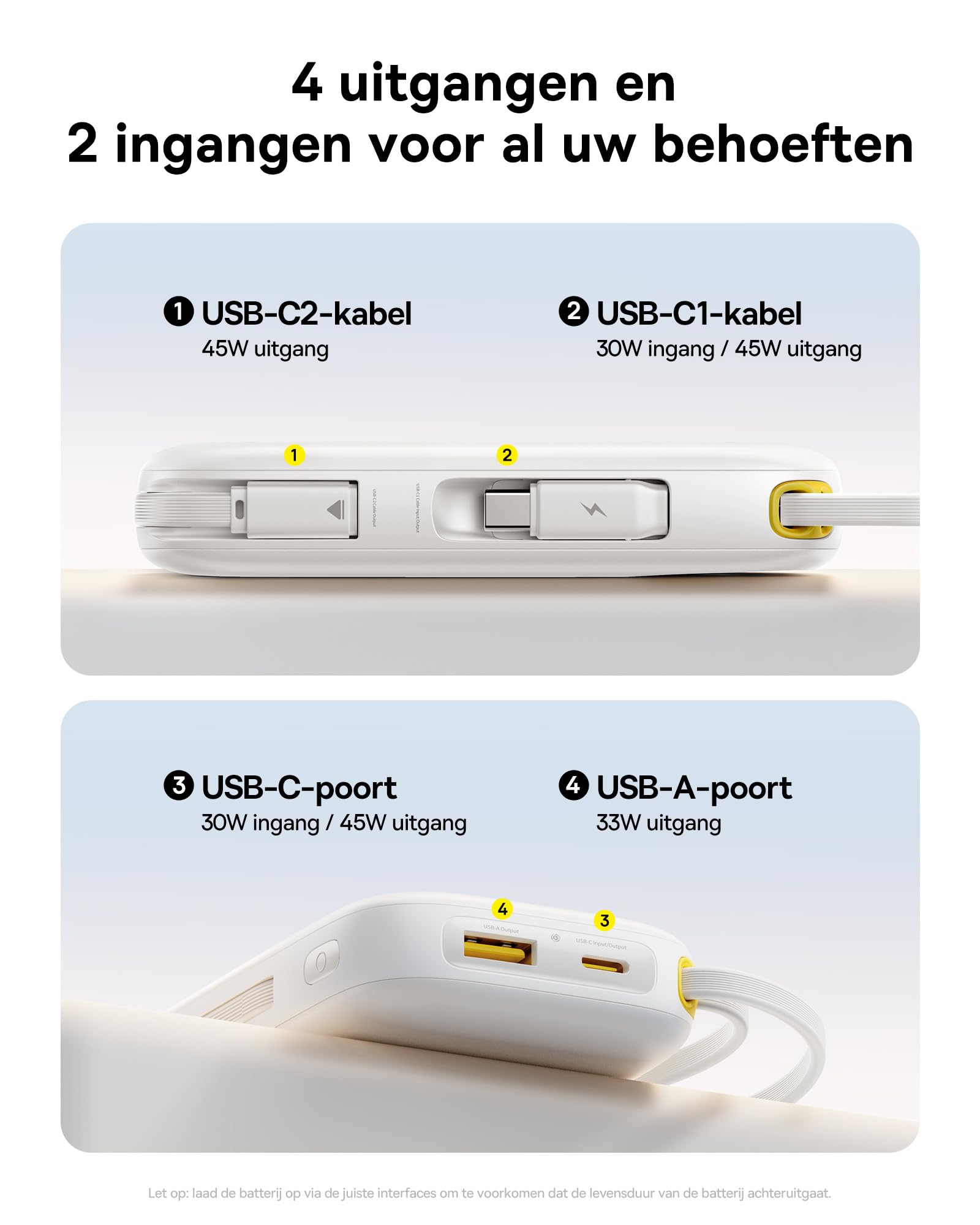 Baseus QPow3 Powerbank 45W 20000mAh mit 2 integriertem USB-C Kabel, Power Bank PD3.0 QC4.0, 3 USB C und 1 USB A, LED Display Schnellladefunktion für iPhone 17/16/15 Pro Max, iPad, Galaxy, Schwarz