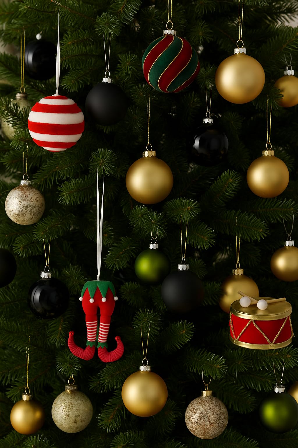 Cosy Home Lot de 12 Boules Noel en Verre, Shiny Matt Opal Doré,D8 Cm