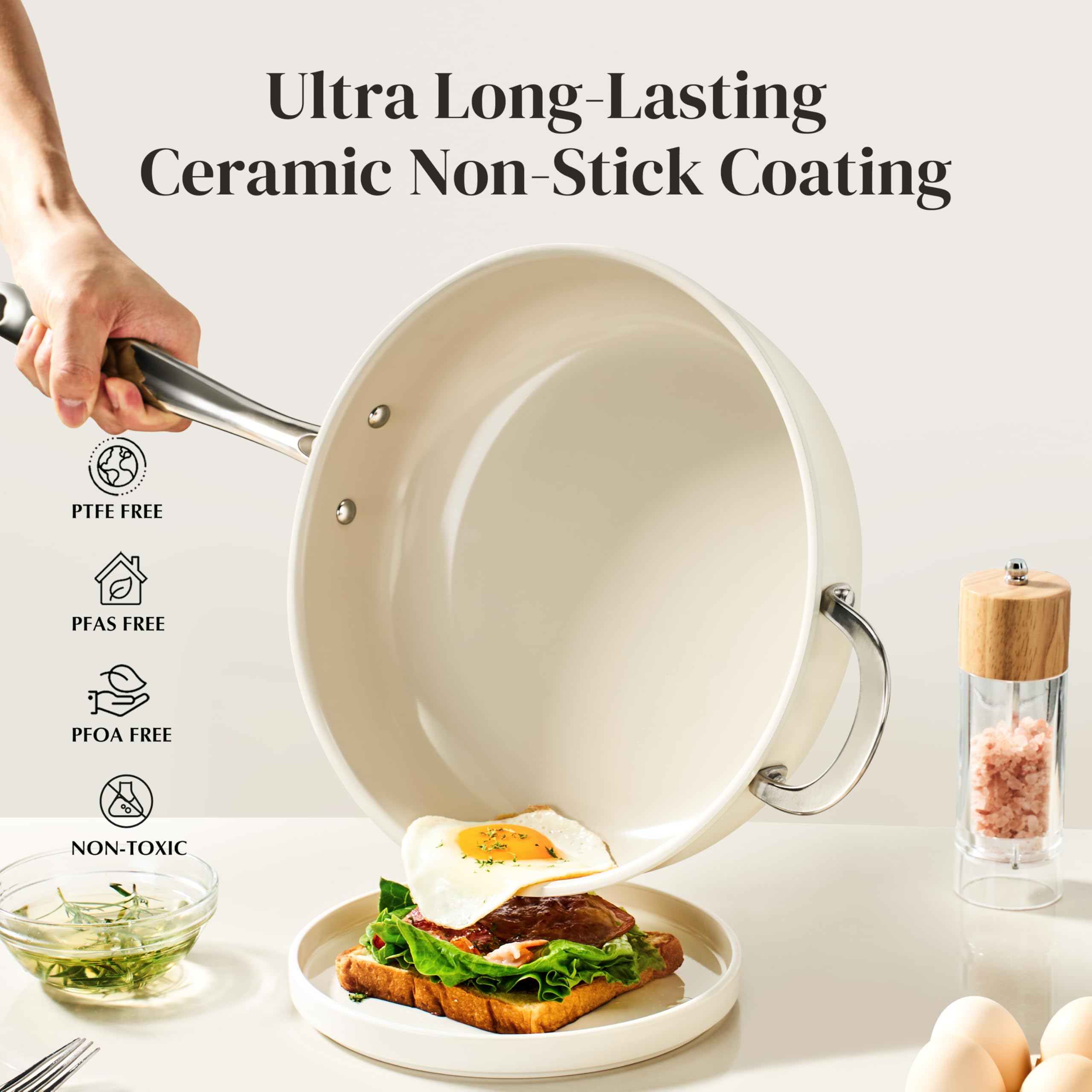 Redchef 5QT Ceramic Saute Pan - Nonstick & Easy Clean -5