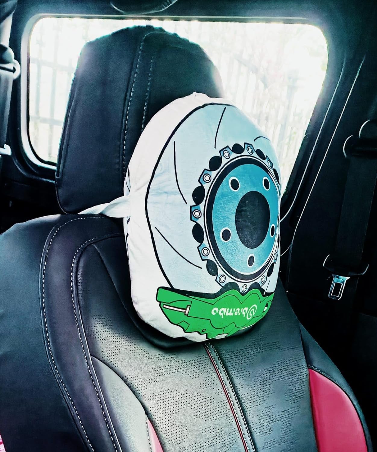 YOURKARTS.COM Disk Brake Rotor Shape Memory Foam Travel Pillow – Plush Car Headrest and Backrest for Comfortable Travel(Pack of 1)