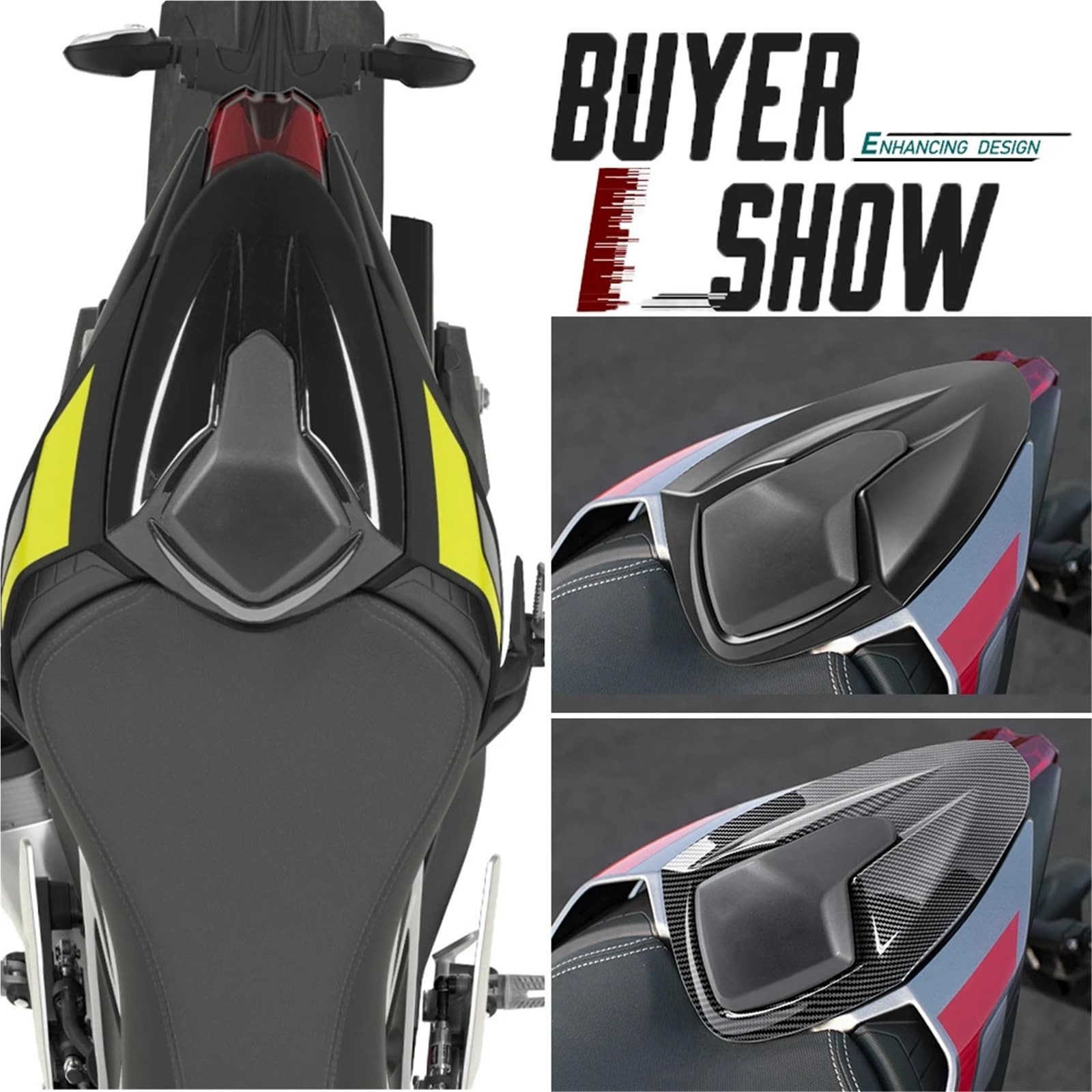 Winglets spojler Pasuje do Triumph Street Triple RS 765 2020-2023 2022 Akcesoria motocyklowe Osłona tylna(Carbon Fiber Look)