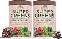 Vista 18 de Country Farms Sabor Orgánico Super Greens Berry, 50 Súper Alimentos Orgánicos, Repleto de Fibra, Mezcla de Bebida Orgánica USDA, Frutas, Verduras
