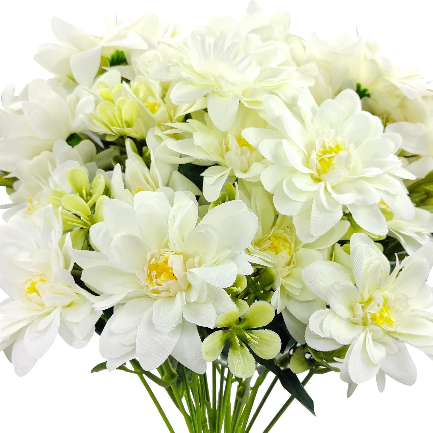 Guagb Artificial Silk Dahlia Flowers Bulk 5 Bundles 25 Heads Faux Fake