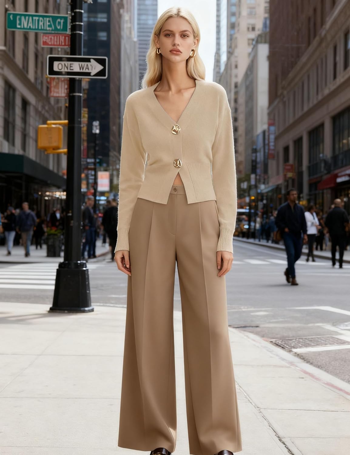 Sweaters for Women Long Sleeve V Neck Lightweight Knitted Outerwear Pullover Sweaters Trendy Tops - Image 4