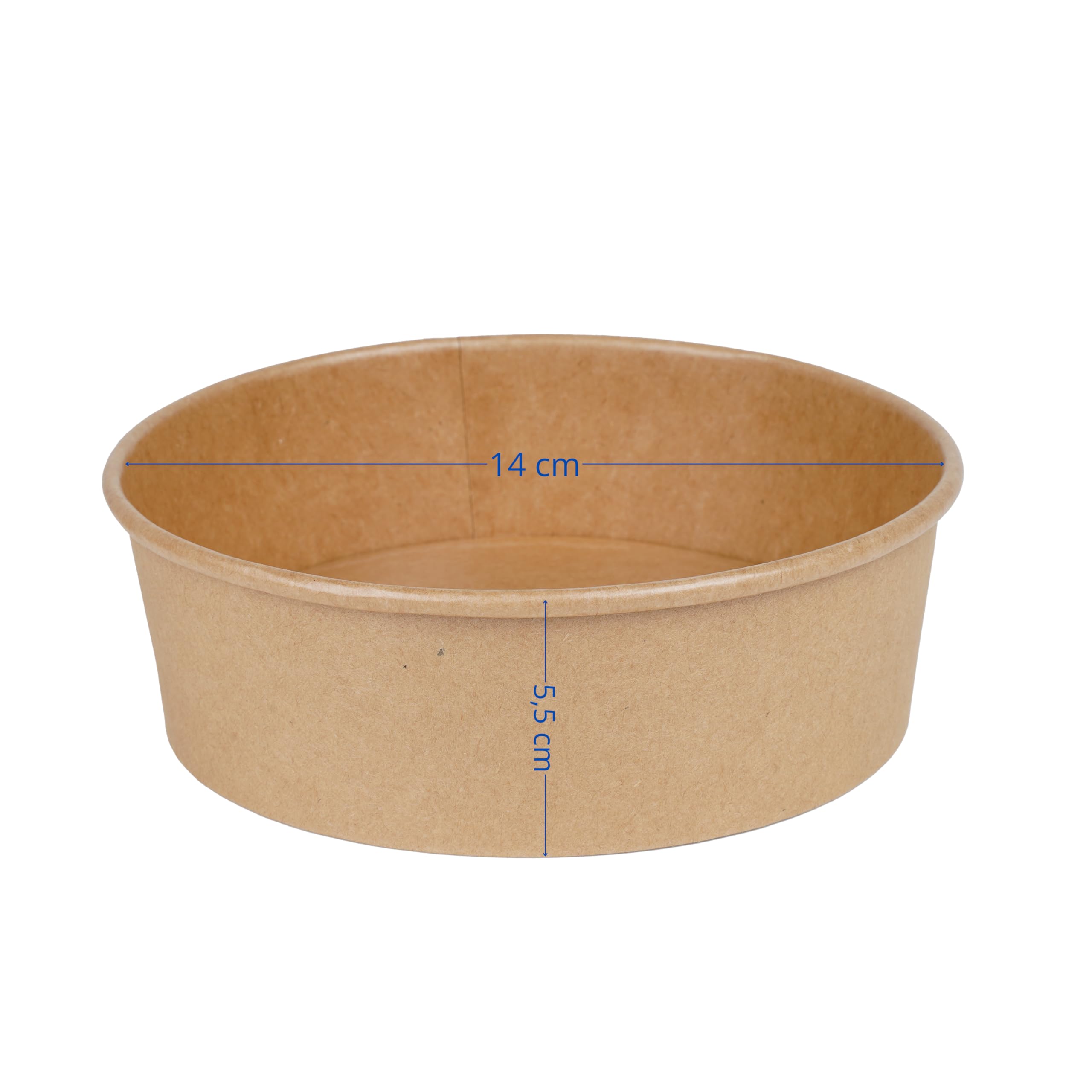 Inoverse Lot de 200 Bols à Salade en Papier Kraft Avec Couvercle - 500 ml - Jetables - Pour Salades, Collations, Soupes, Céréales - Ronds, Durs - Boîtes à Emporter