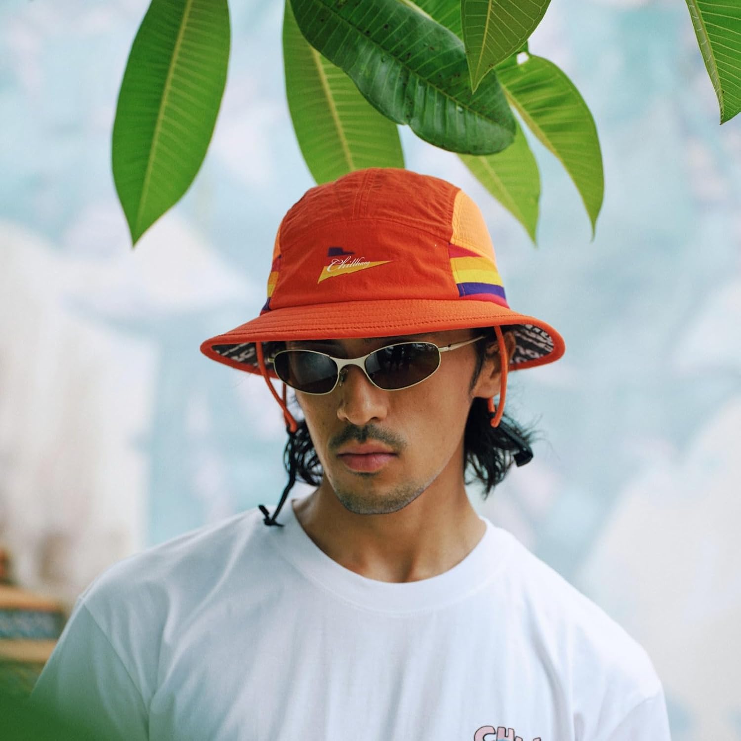 CHILLHANG Retro Bucket Sun Hat - UPF 50+ UV Protection, Breathable Mesh, Quick-Dry, Anti-Lost Chin Strap, Color Block, for Running Surfing Hiking Outdoor Sports, Men Women Kids