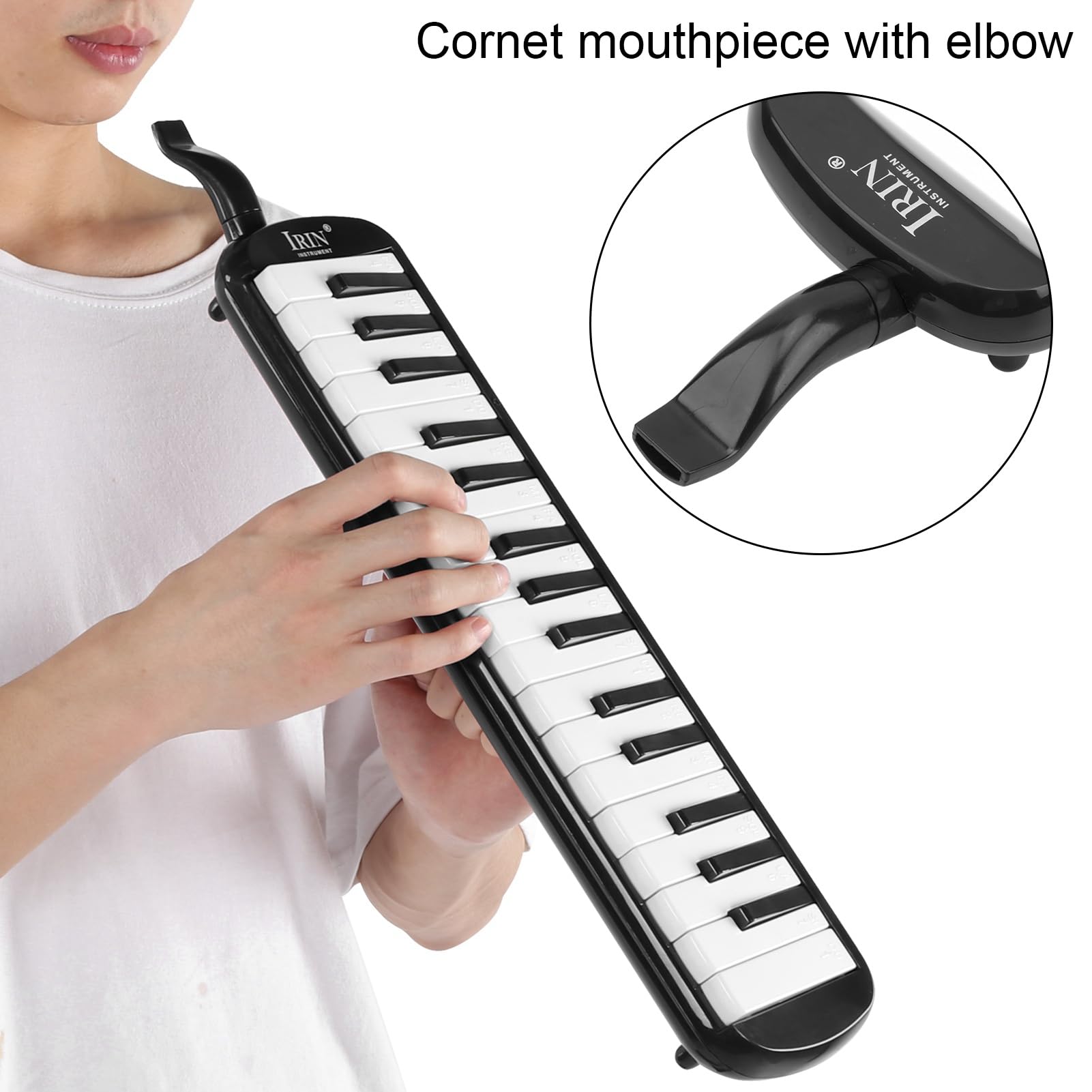 Melodica 32 Key Air Piano Keyboard, Musikinstrument Air Piano Keyboard mit Tragetasche, Kinder Melodica Anfänger Melodica 32 Key für Erwachsene(Schwarz)