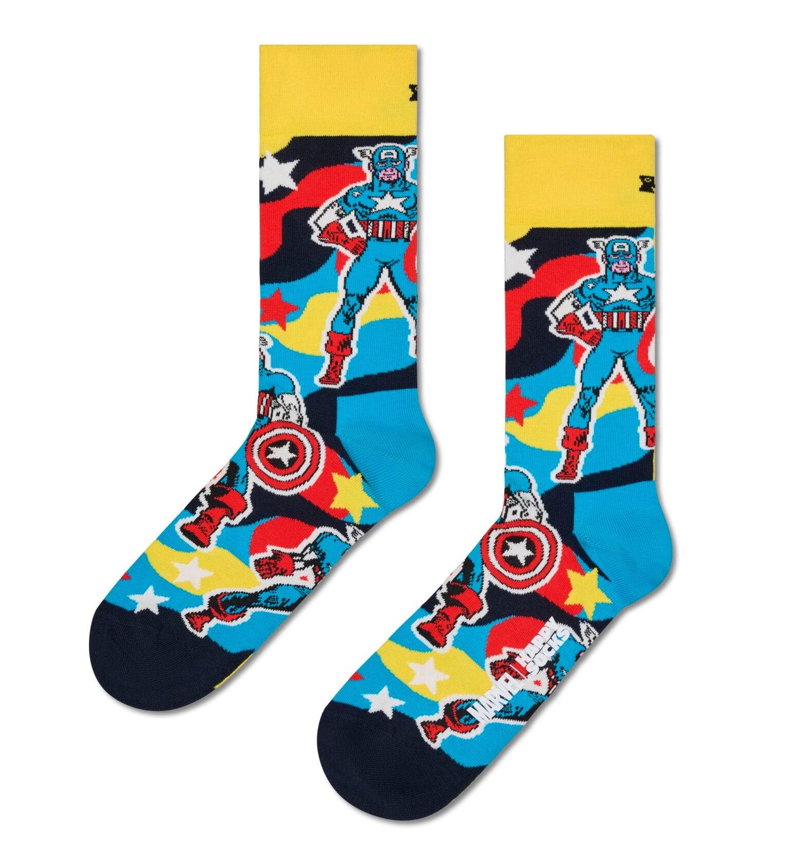 Happy Socks MARVEL™ Zestaw upominkowy dla kolekcjonerów 9 skarpet bawełnianych unisex, czarne, rozmiar 41-46