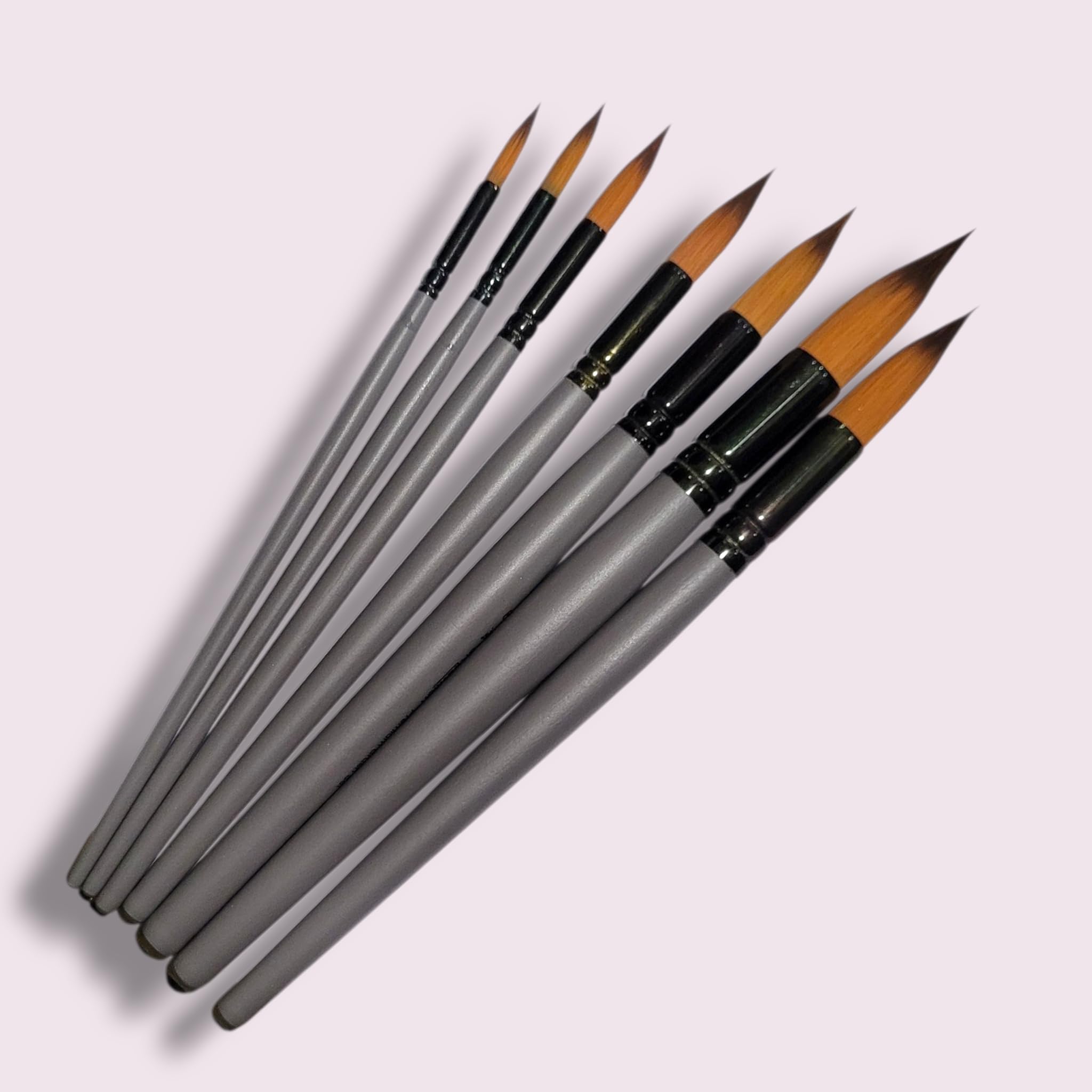Definite Art Painitng Mop Brushes for Good Water Hold Capacity Large Coverage Area Long Storkes (Sizes- 1,2,4,6,8,10,12) Set of 7 Pcs with Plastic Case 1