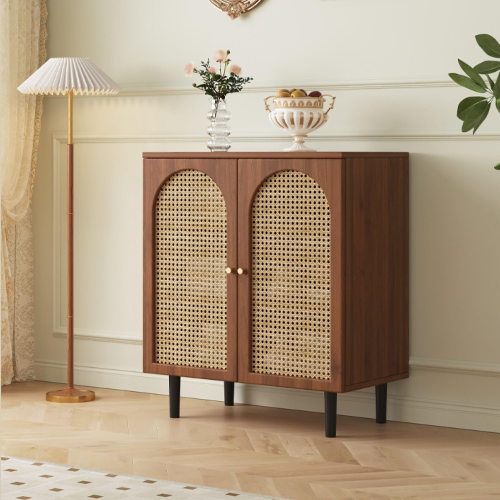 Armadio cucina Sideboard Rattan Storage Three-door Kitchen 120cm stoccaggio