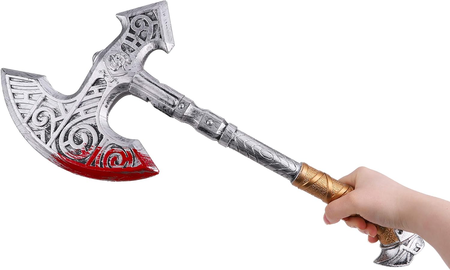 Toyland® 50cm (20”) 2 Piece Plastic Axe & Shield Set - Pretend Play - Viking Fancy Dress Accessories, Gold - Image 3