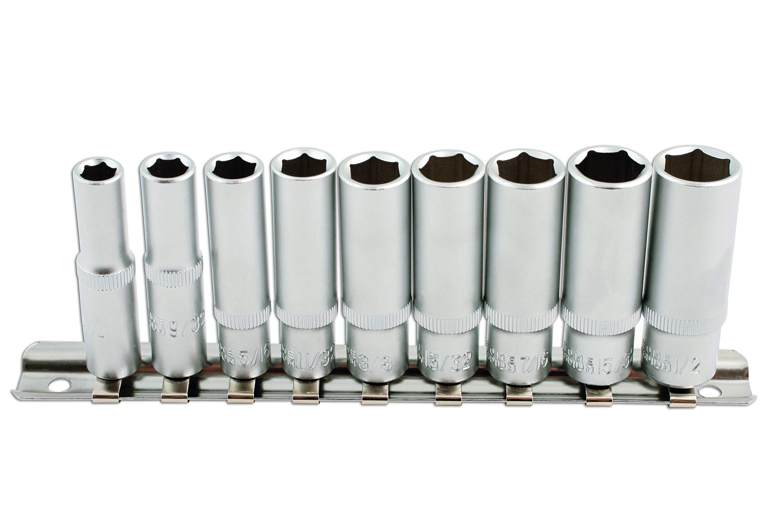 LASER TOOLS 1/4  9/32  5/16  11/32  3/8  13/32  7/16  15/32 1/2 DEEP SOCKET SET