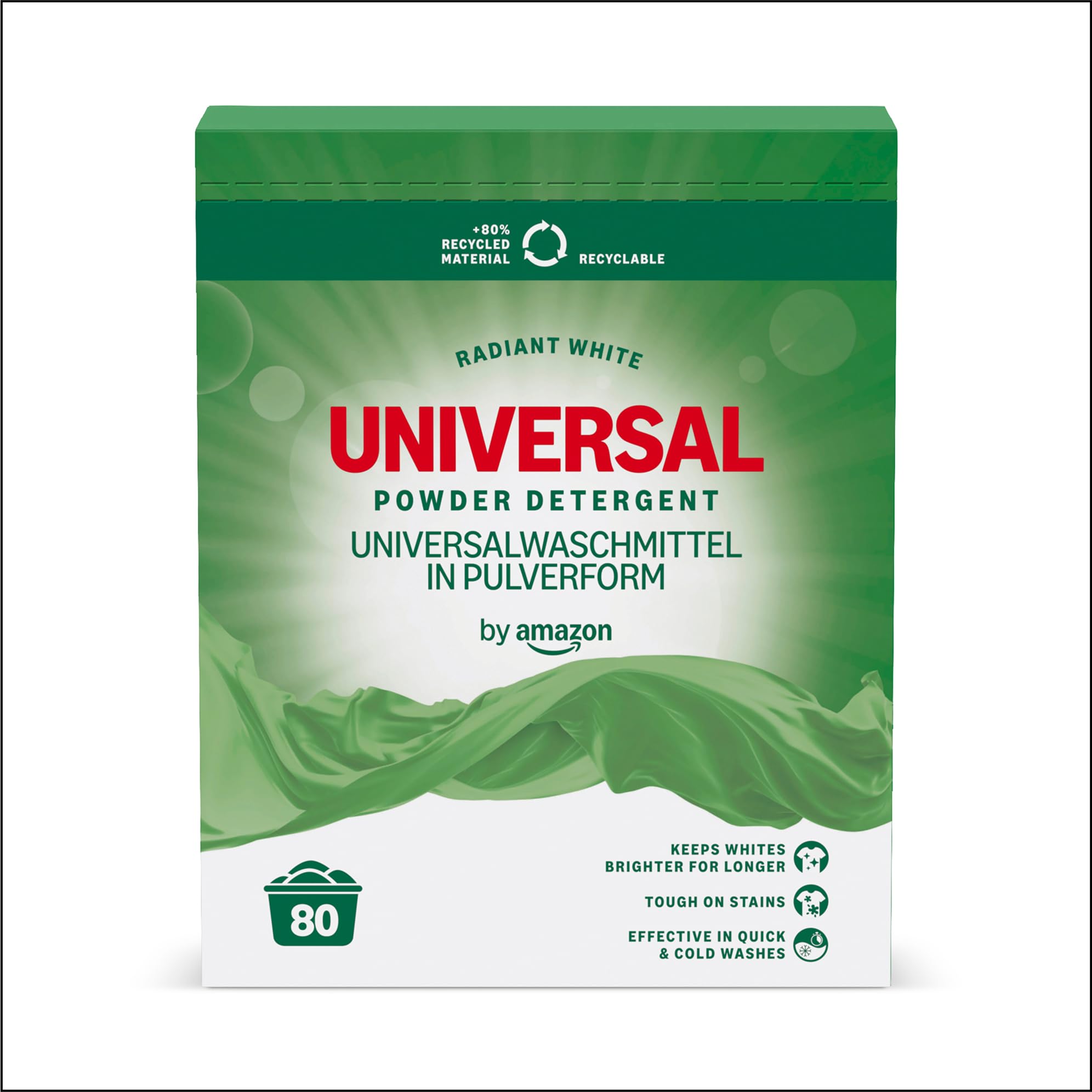 by Amazon Universal Powder Detergent, 4.8kg, 80 washes