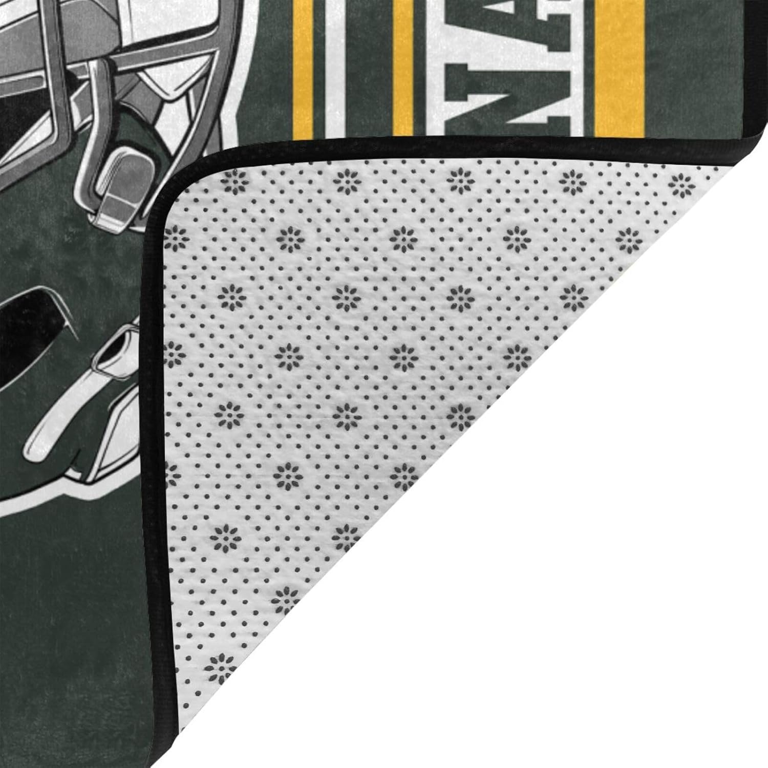 Custom Football Rug, Personalized Green Bay Area Carpet with Name Number, Customized Sports Rugs Gifts for Fans Living Room Bedroom Bathroom Kitchen Office Garden Balcony Decor, Large Size