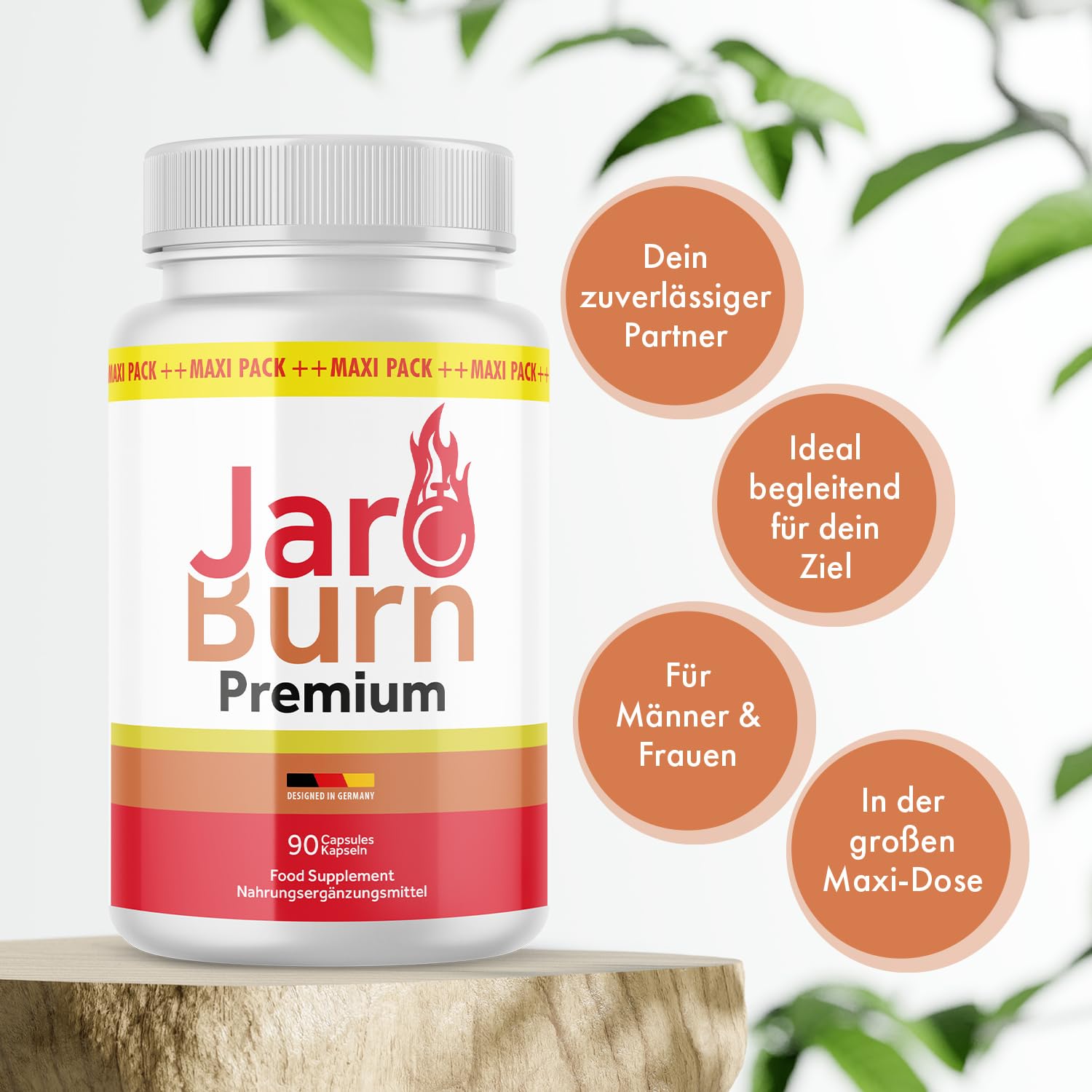 Jaro Burn Premium Kapseln | Hochwertige Inhaltsstoffe | 90 Kapseln