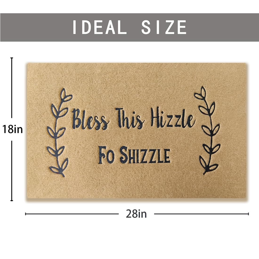 Welcome Door Mats,Bless This Hizzle Fo Shizzle Welcome Mat with Rubber Backing Doormat Entrance Floor Weaving Embroidery Mat Non-Slip Entryway Easy Clean 30 X 18 Inches