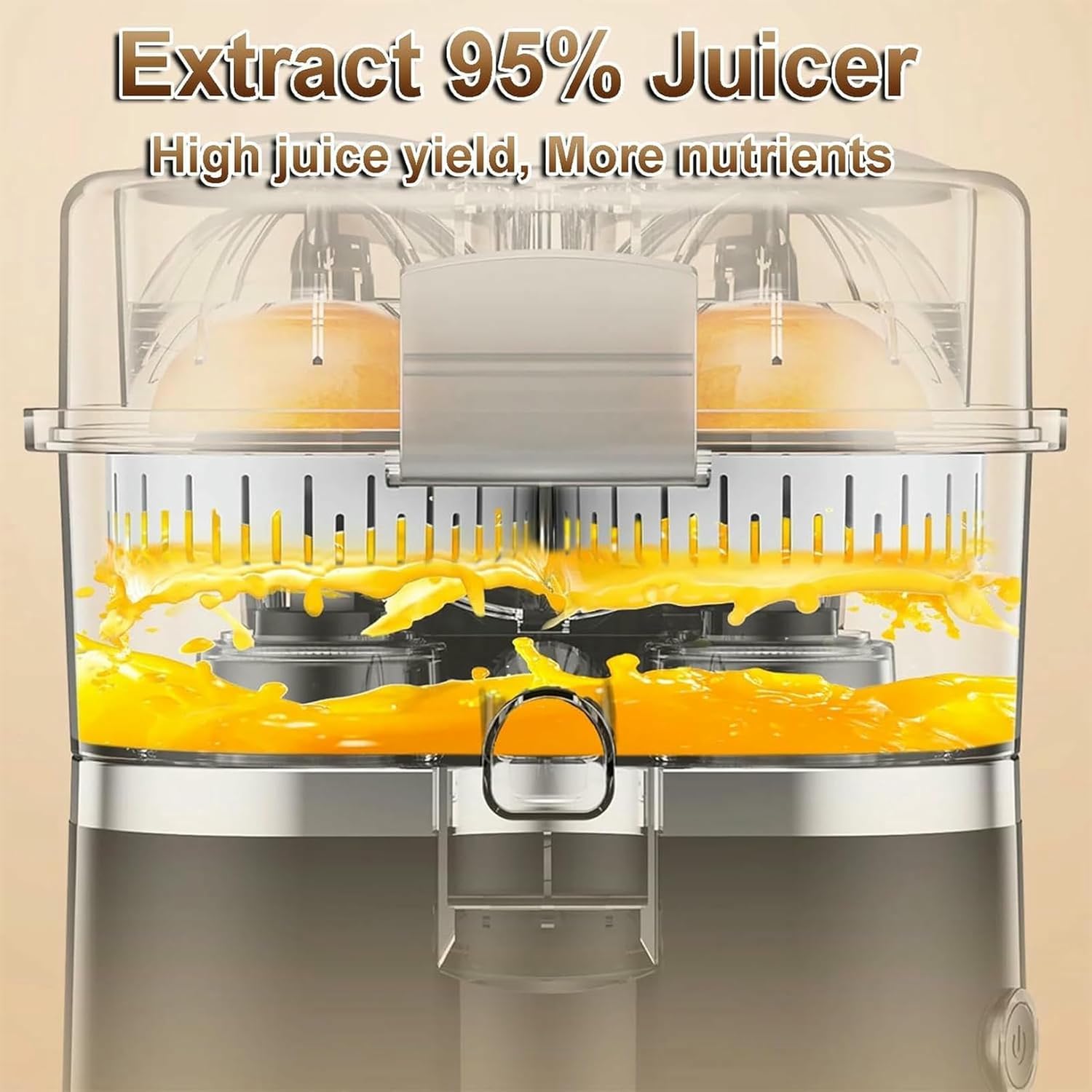500ml Electric Juicer Machine - Citrus Juice Maker, 18000 RPM, Dishwasher-safe - Fresh Hand Pressed Juice for Whole Fruit-