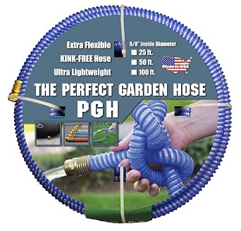 Tuff-Guard - 001-0106-1200 The Perfect Garden Hose, Kink Proof Garden Hose Assembly, Blue, 5/8" Male x Female GHT Connection, 5/8" ID, 100 Foot Length